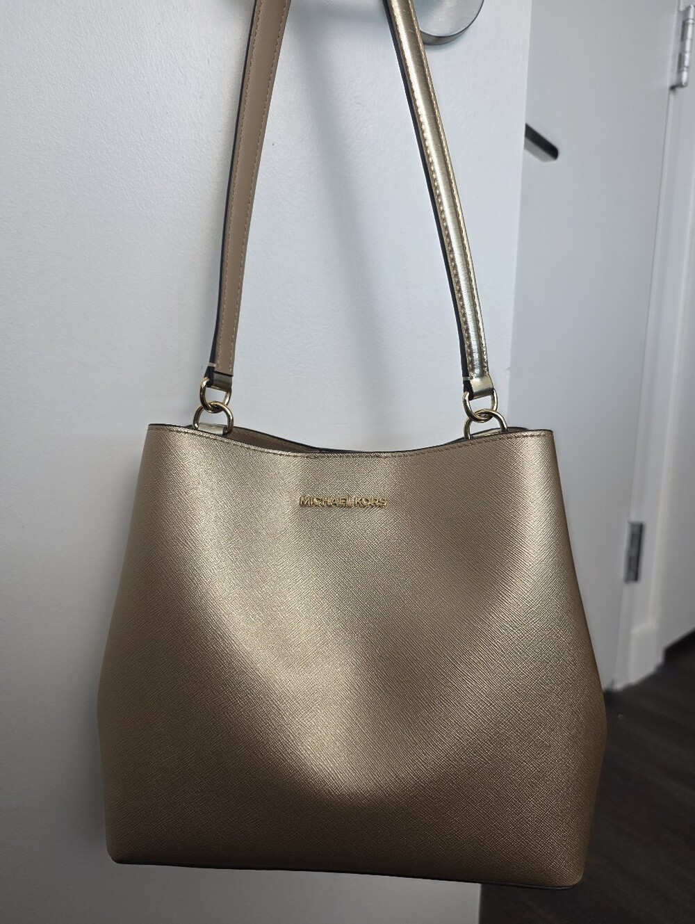 Michael Kors Metallic Gold Pratt Medium Shoulder Bag​